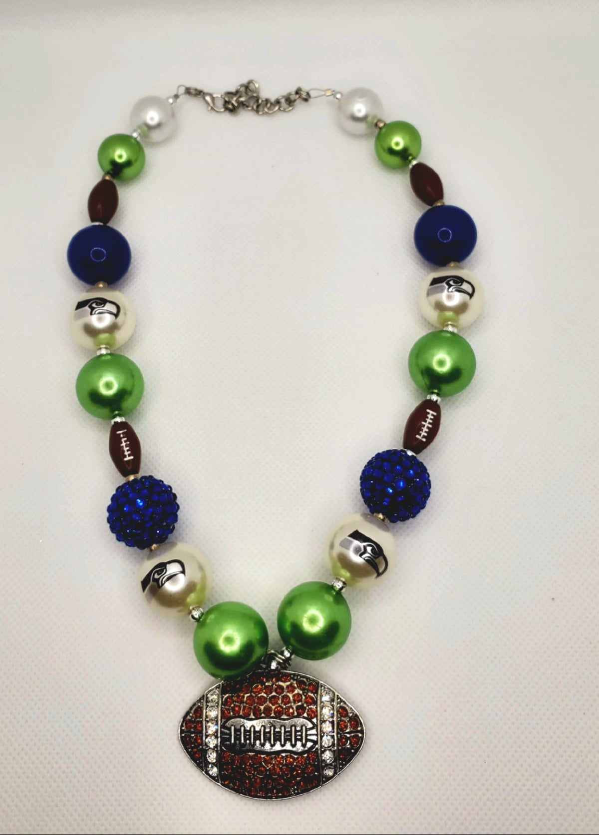 Rhinestone Foodball Seattle chunky bead necklace