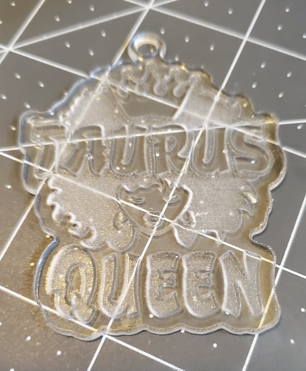 Taurus Afro Queen Key Chain Mold {Clear so can be used with UV Resin}