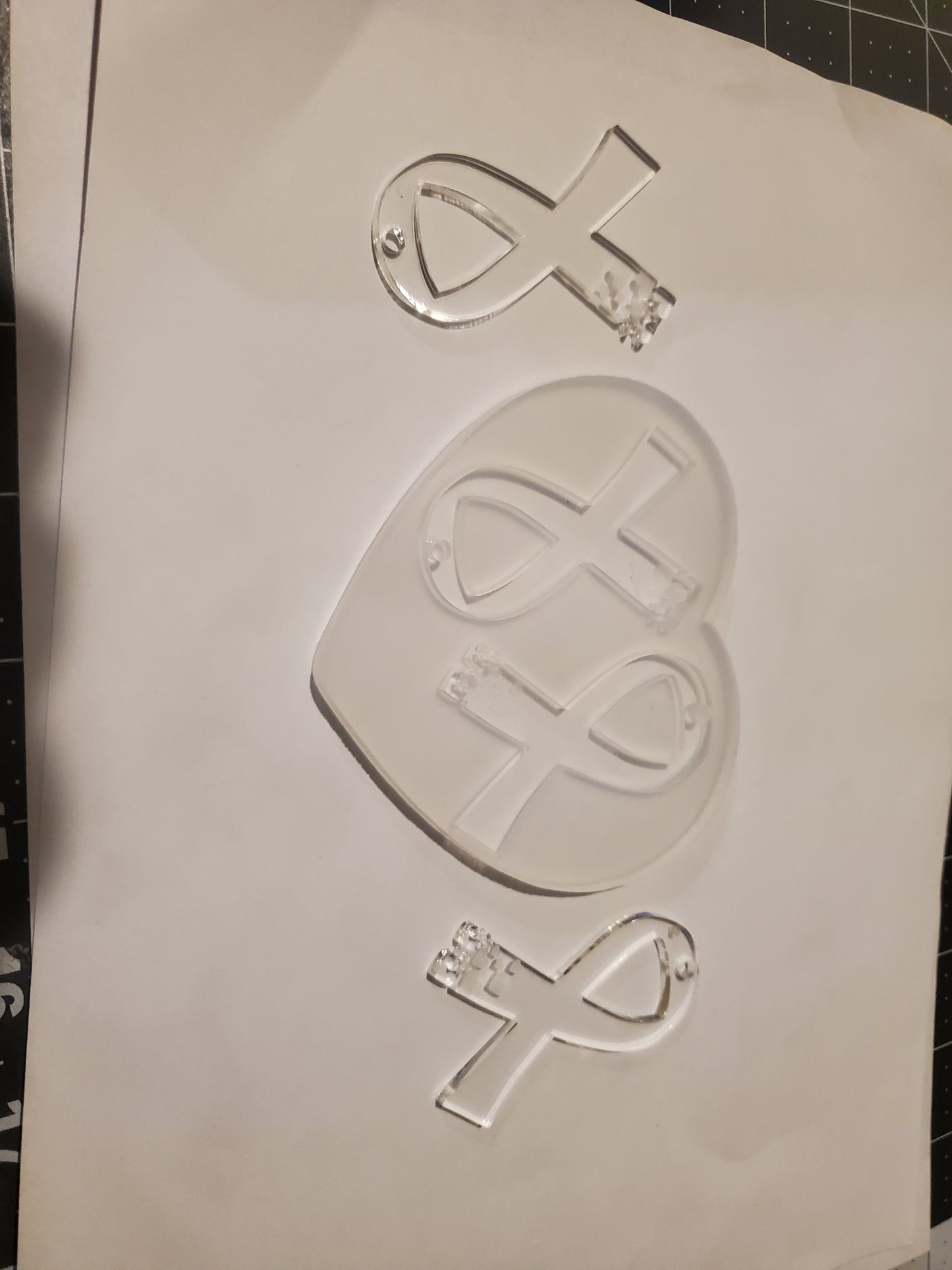 Ribbon Heart Awareness Double Earring/Key chain MoldPride Pop Socket Mold {Clear so can be used with UV Resin}