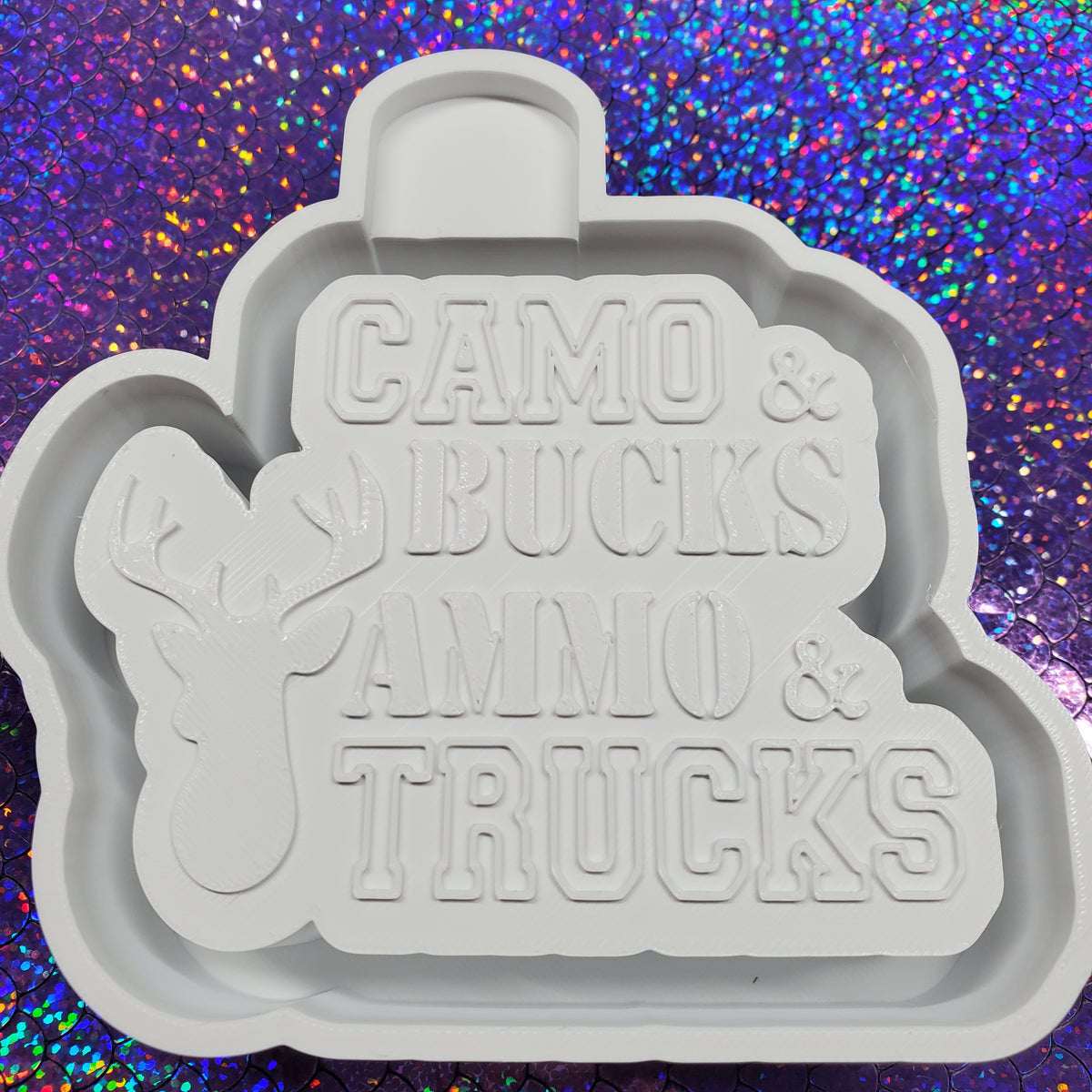 Camo Bucks ammo and trucks Freshie Mold