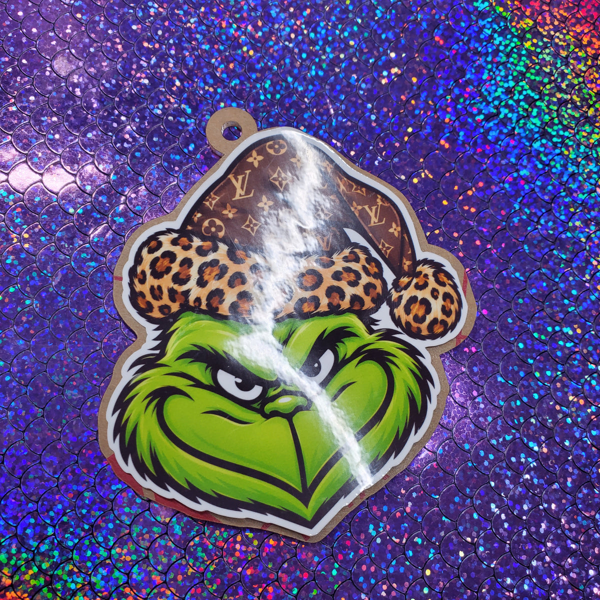 Boujee Grinch Ornament Clear Acrylic Blank