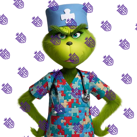 Autism grinch nurse scrubs Acrylic Blank Set