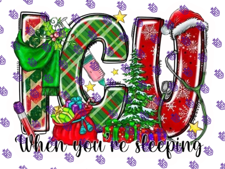 ICU Christmas Acrylic blank With Decal