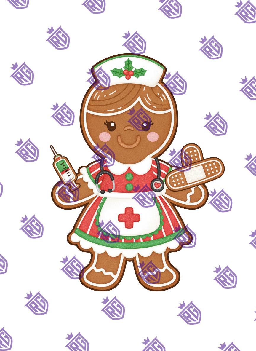 Gingerbread Nurse Girl Acrylic Blank With Decal