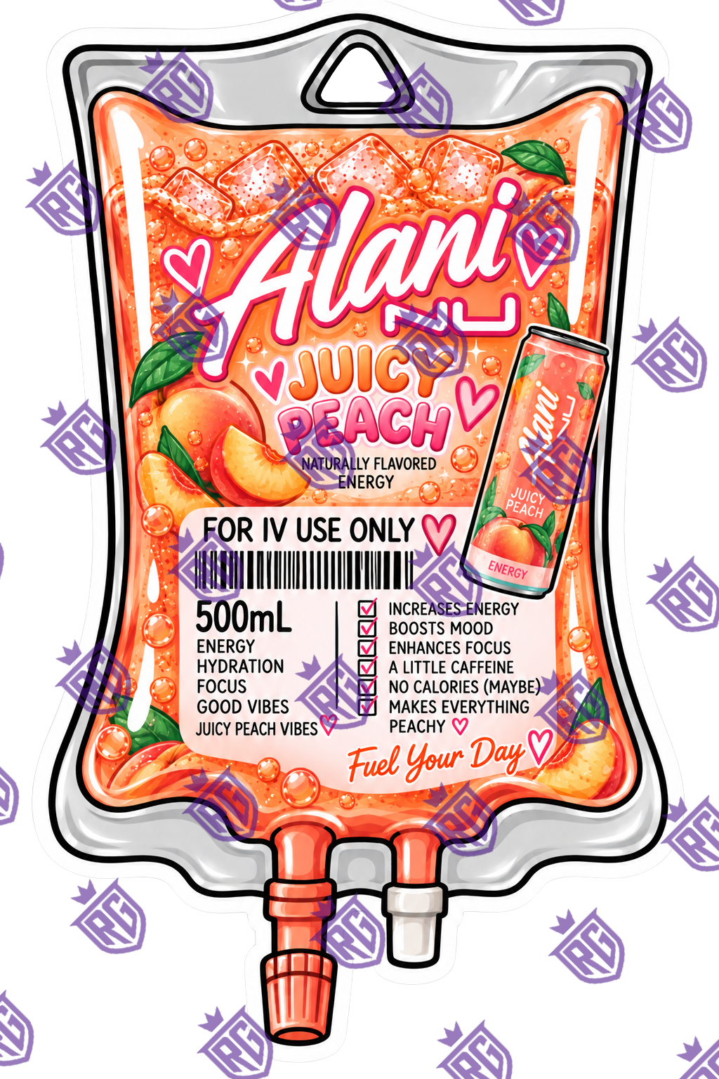 Alani Juicy Peach Acrylic Blank With Decal