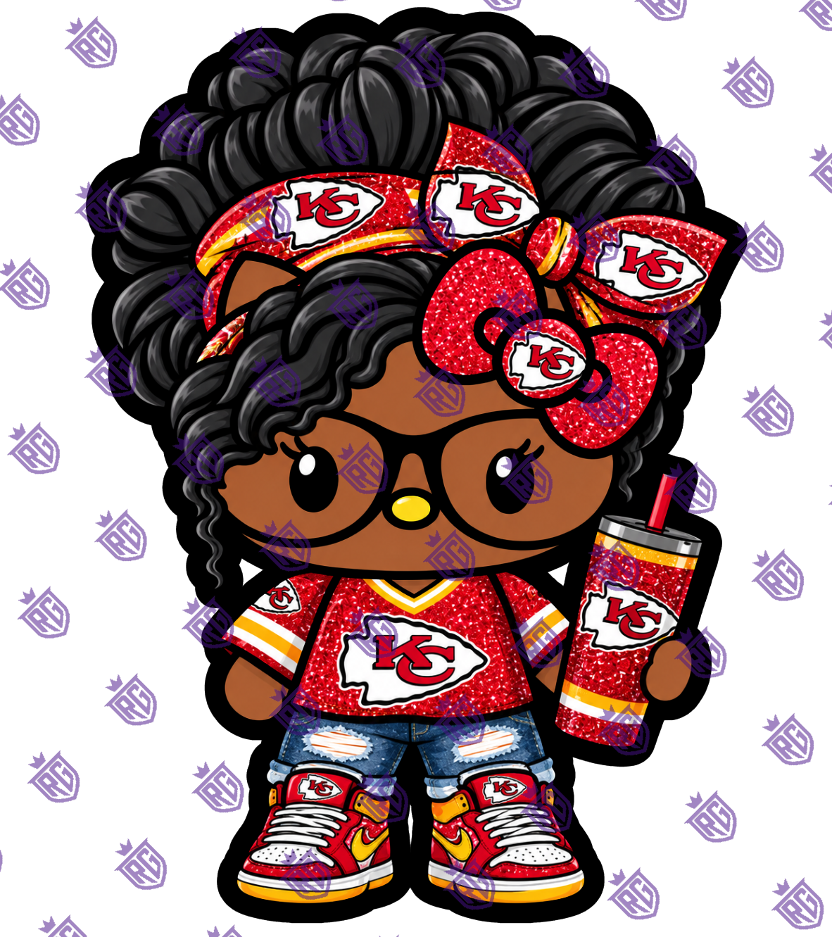 Football Girl KC Acrylic Blank With Decal
