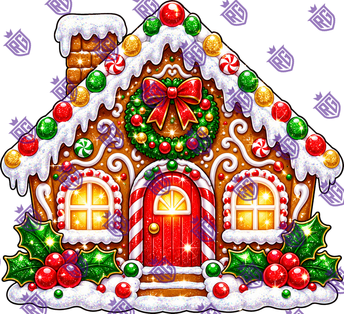 Christmas Gingerbread House Acrylic Blank With Decal