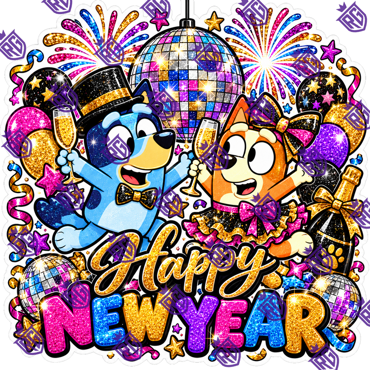 Happy New Year Acrylic Blanks with Decal