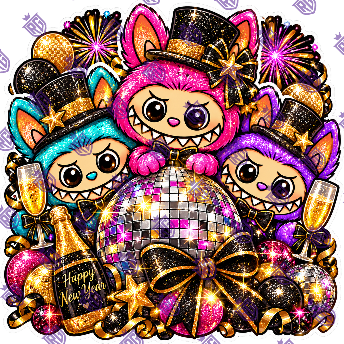 Happy New Year Acrylic Blank With Decal
