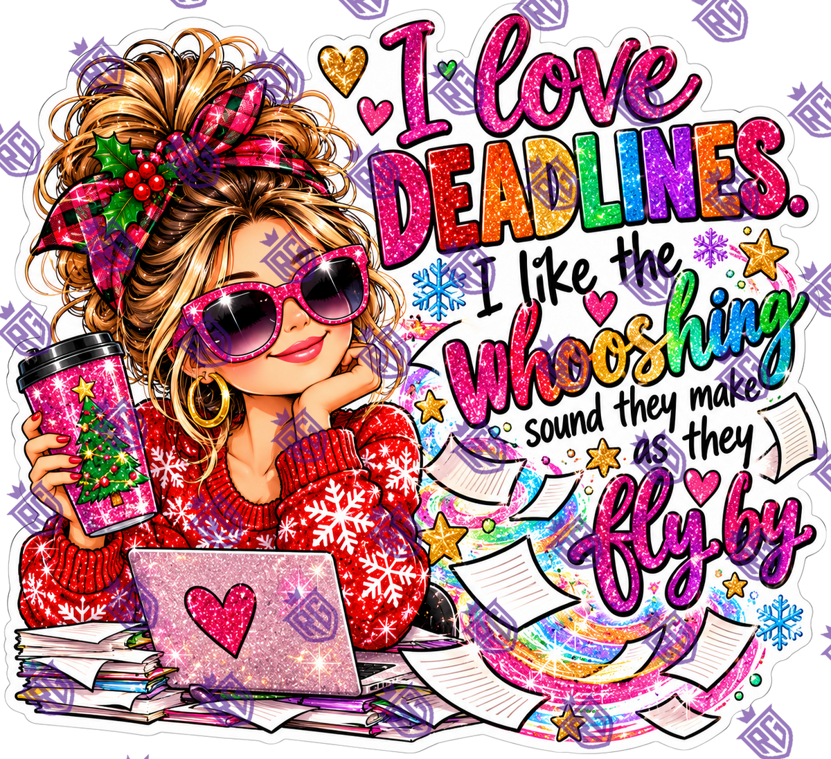 I love deadlines I like the wooshing acrylic blank with decal