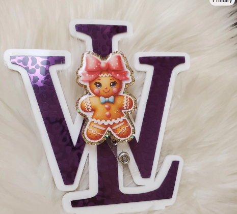 Gingerbread girl badge reel