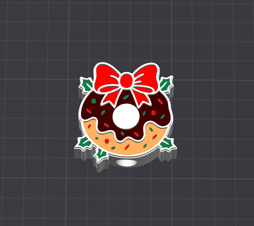 Christmas Donut 10mm Straw Topper STL FILE (DIGITAL DOWNLOAD)
