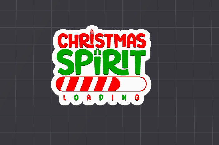 Christmas Spirit Loading Badge reel STL FILE (DIGITAL DOWNLOAD)
