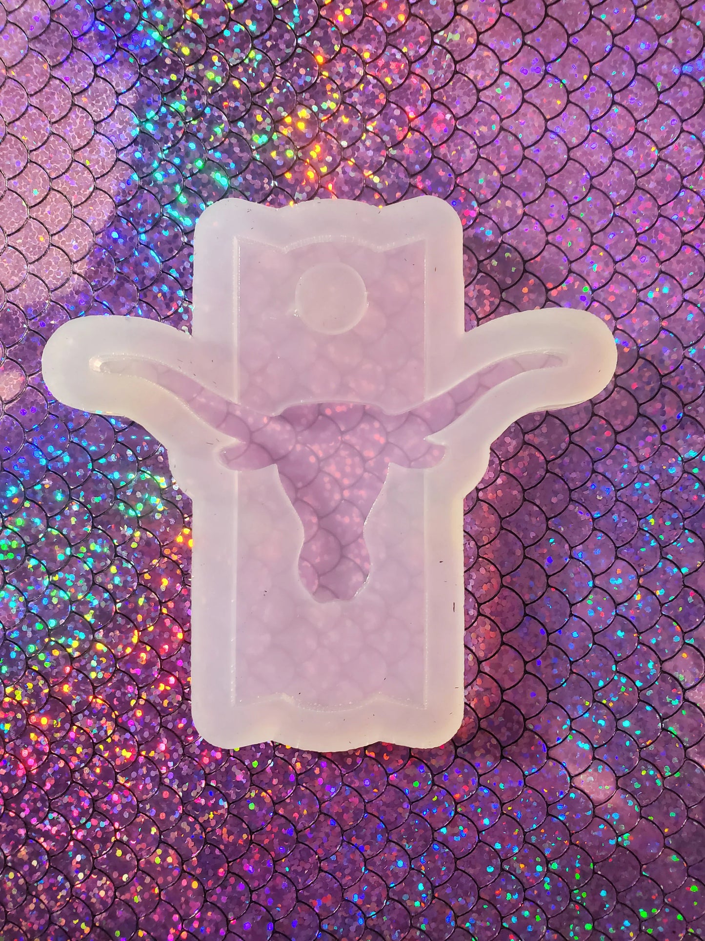 Long Horn 3D Stacked Stanley Tumbler Topper Mold