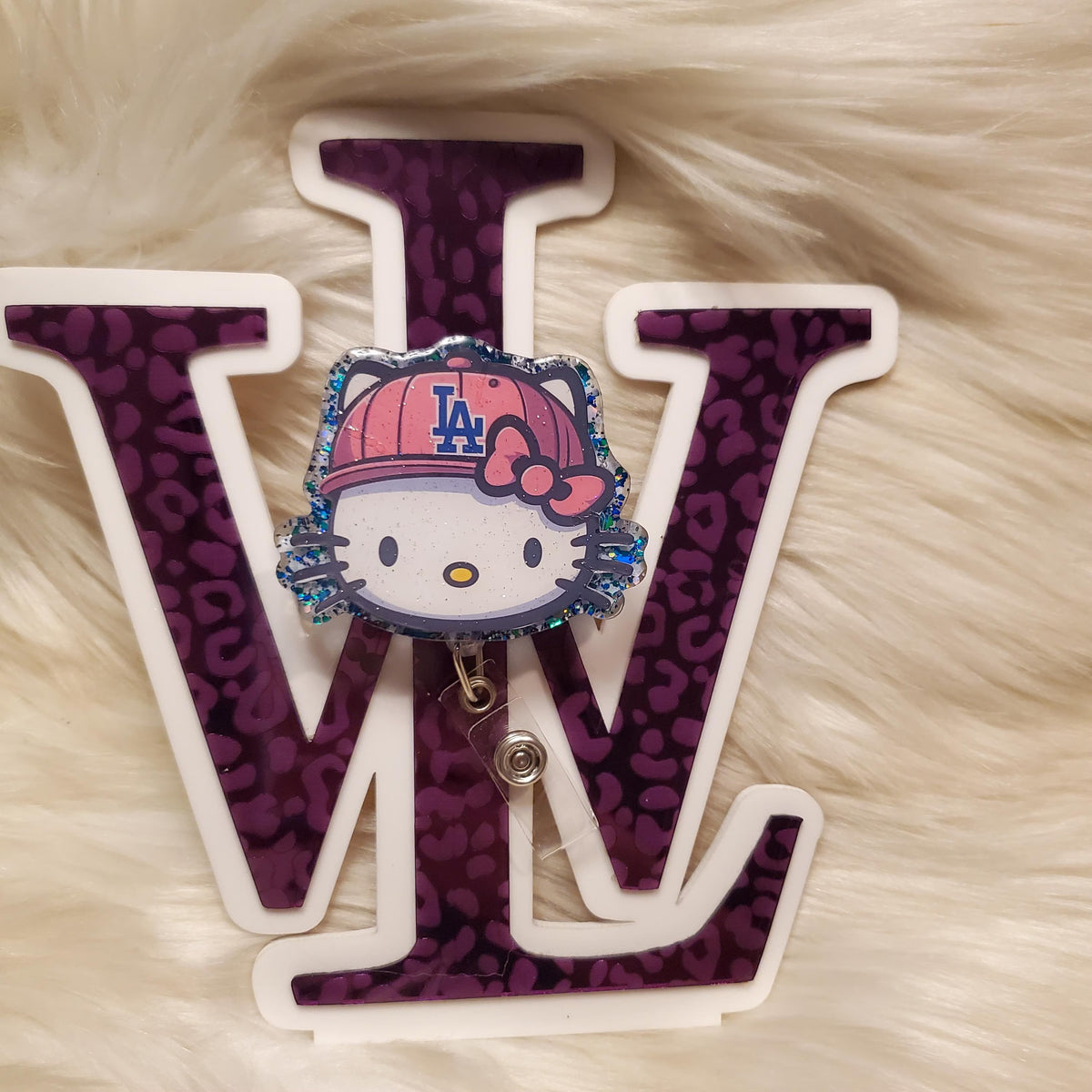 Baseball hat la hk badge reel