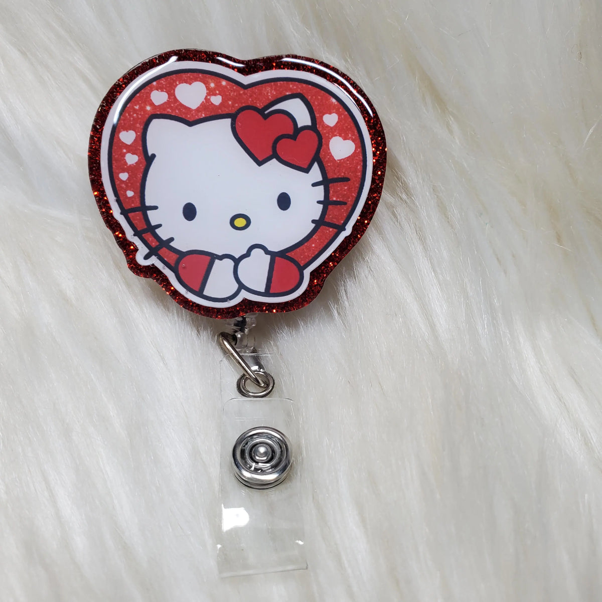 Red heart hk badge reel