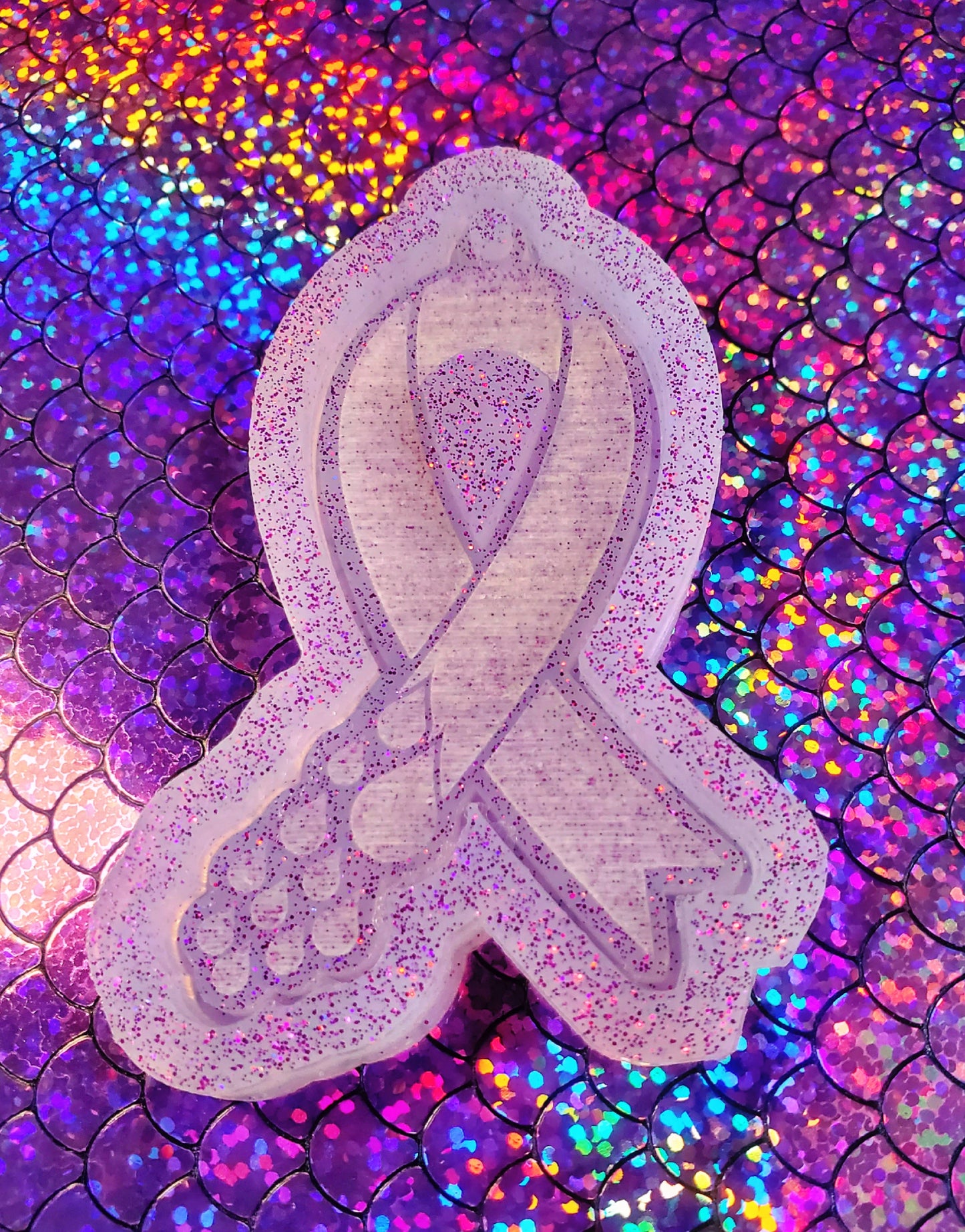 Diabetes Awareness Ribbon keychain shaker Mold