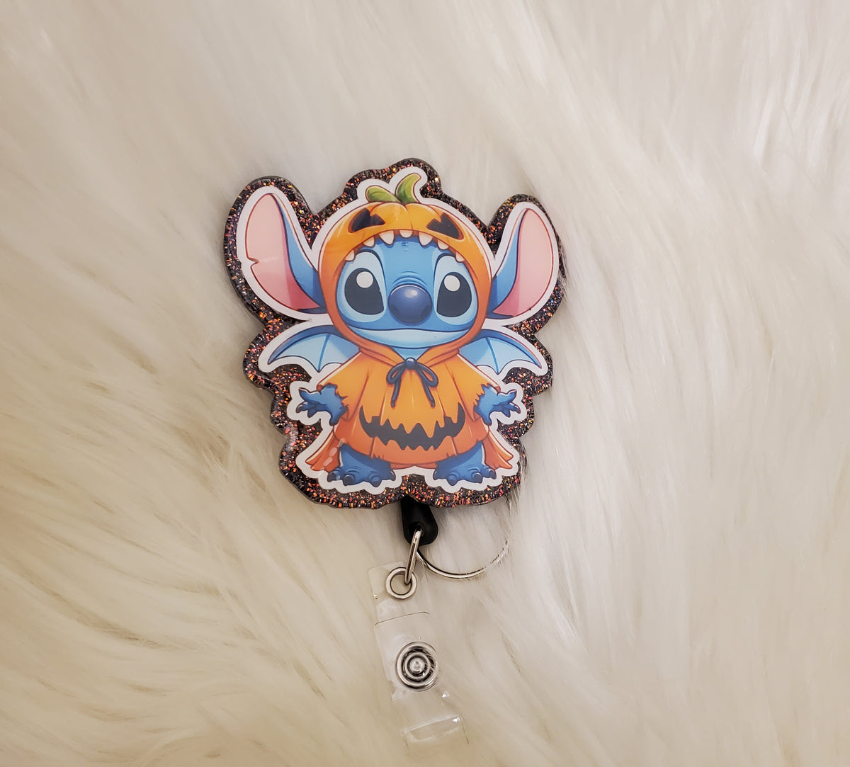 Pumpkin Costume Grunch Badge Reel