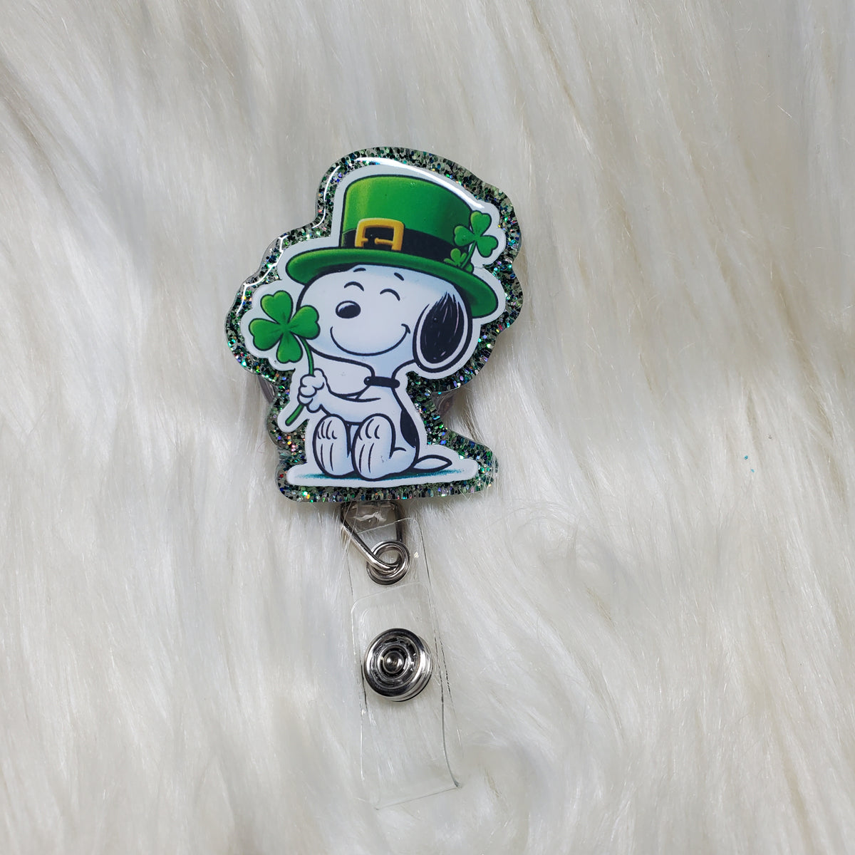 Shamrock Snoopy Badge Reel