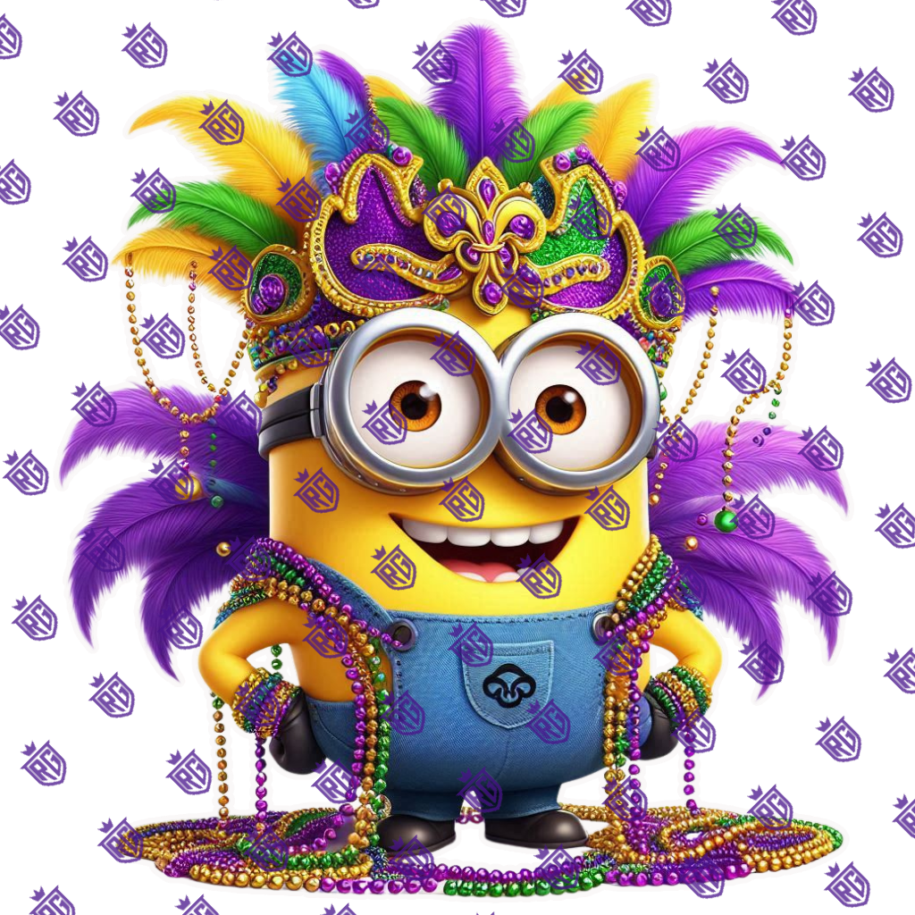 Mardi Gras Acrylic Blank With Decals