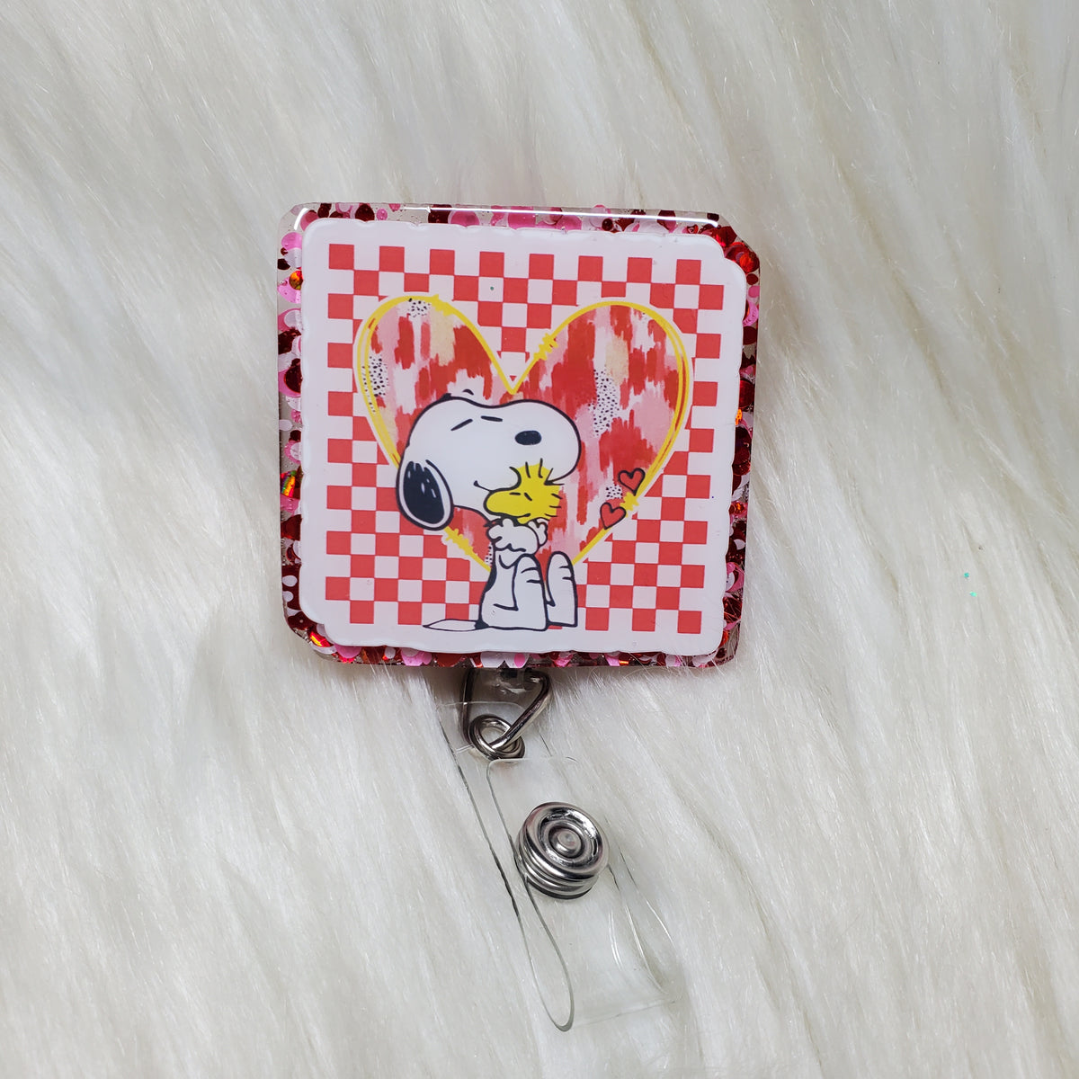 Snoopy and Woodstock Love Badge Reel