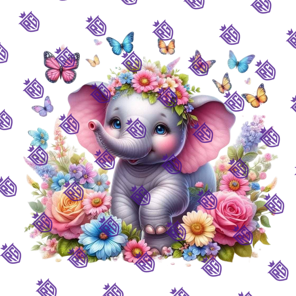 Elephant Acrylic Blank With Decals