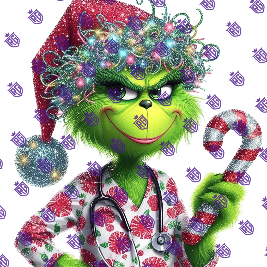 Grinch W/Candycane Acrylic Blank With Decal