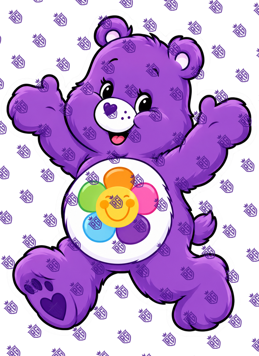 Purple carebear acrylic blank