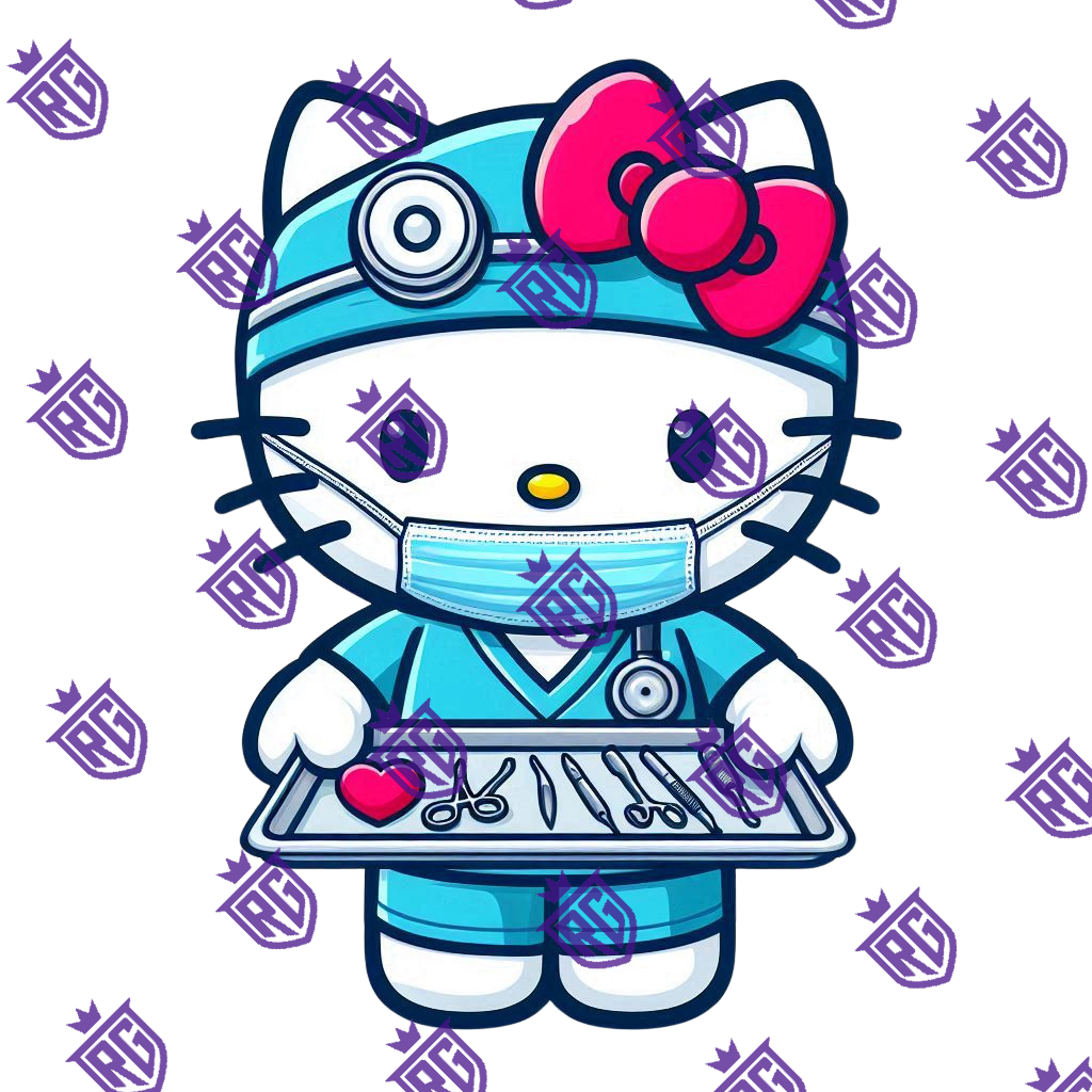 Surgical Nurse With Tray Acrylic Blank With Decals