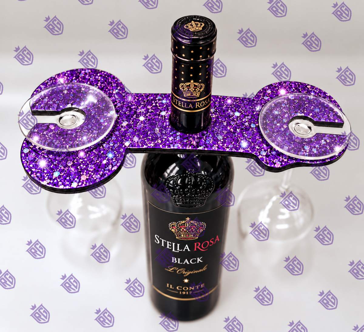 Adult-Themed Wine Bottle & Two Glass Holder Silicone Mold