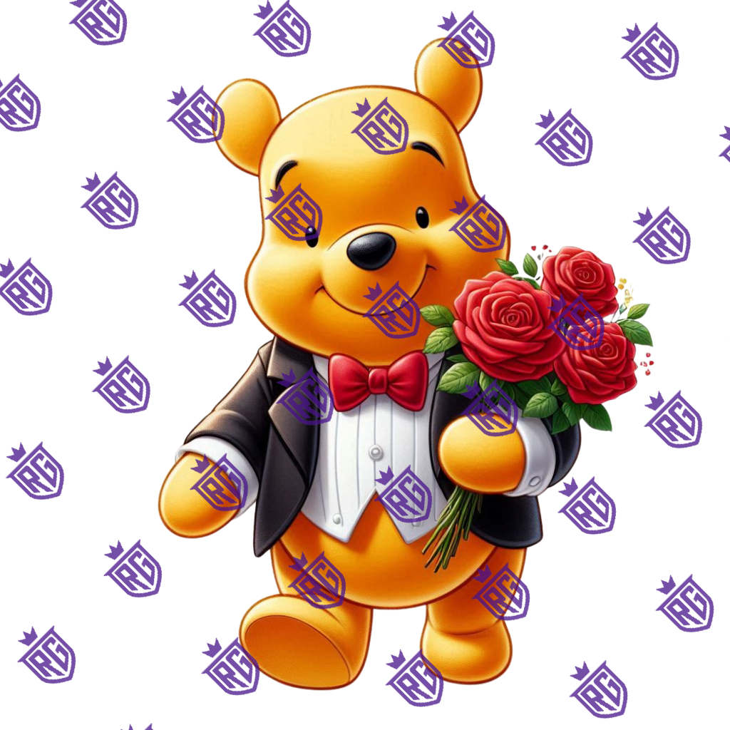 Pooh Valentines Acrylic Blank With Decal