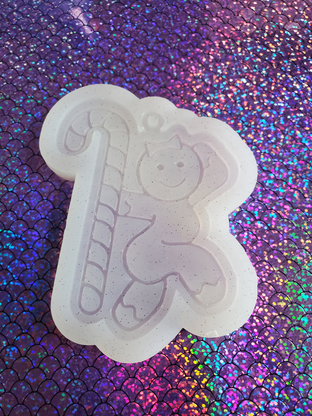 Ornament Gingerbread Girl Stripper On a Candy Cane Pole Mold
