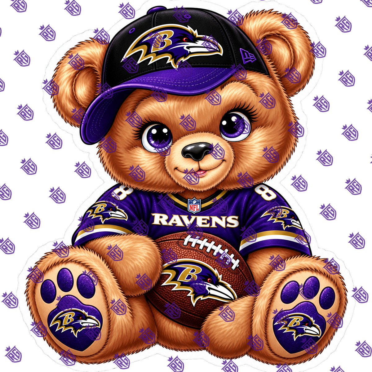 NFL Bear Acrylic Blank With Decal