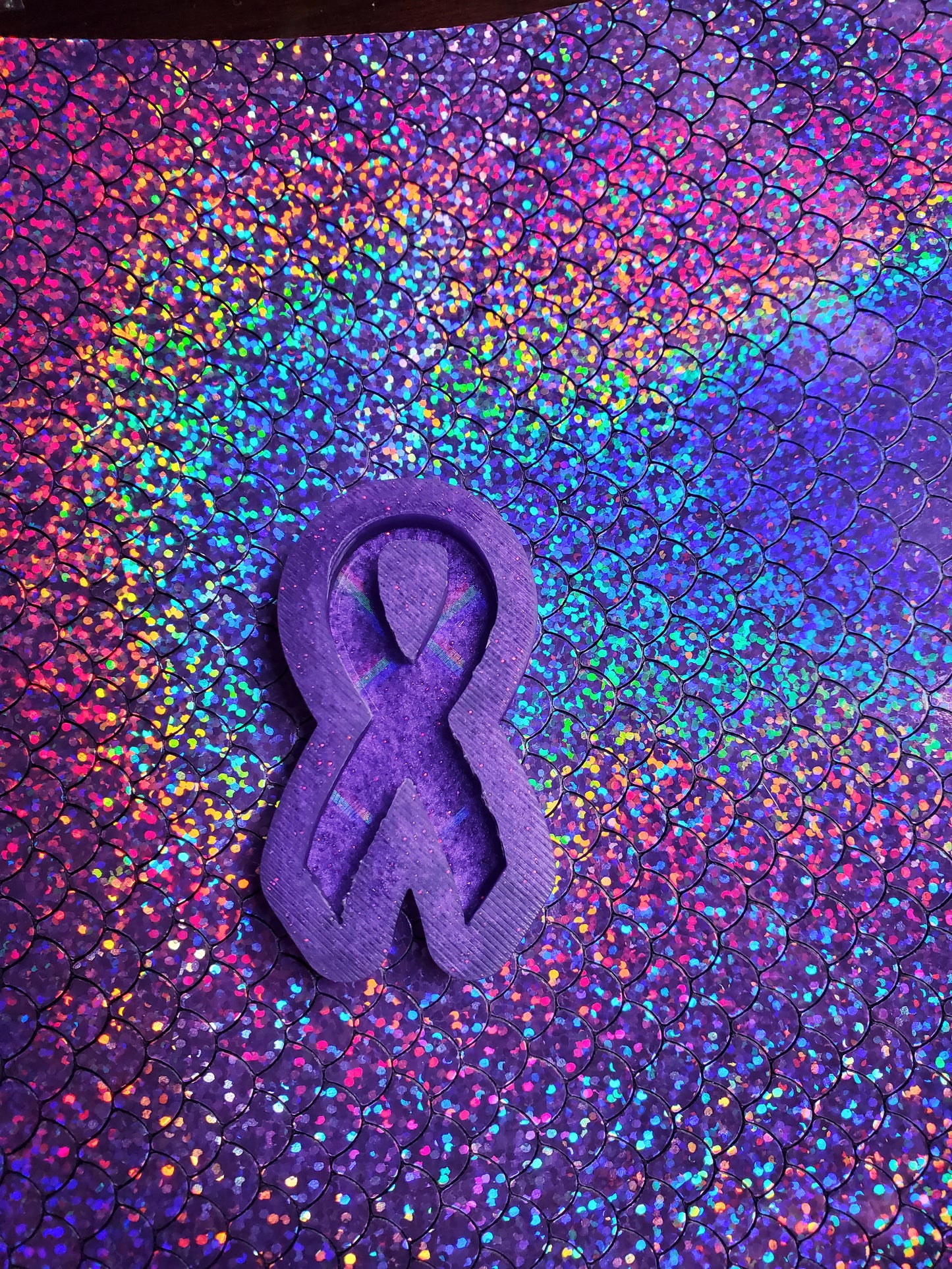 Holographic Awareness Ribbon Charm Mold