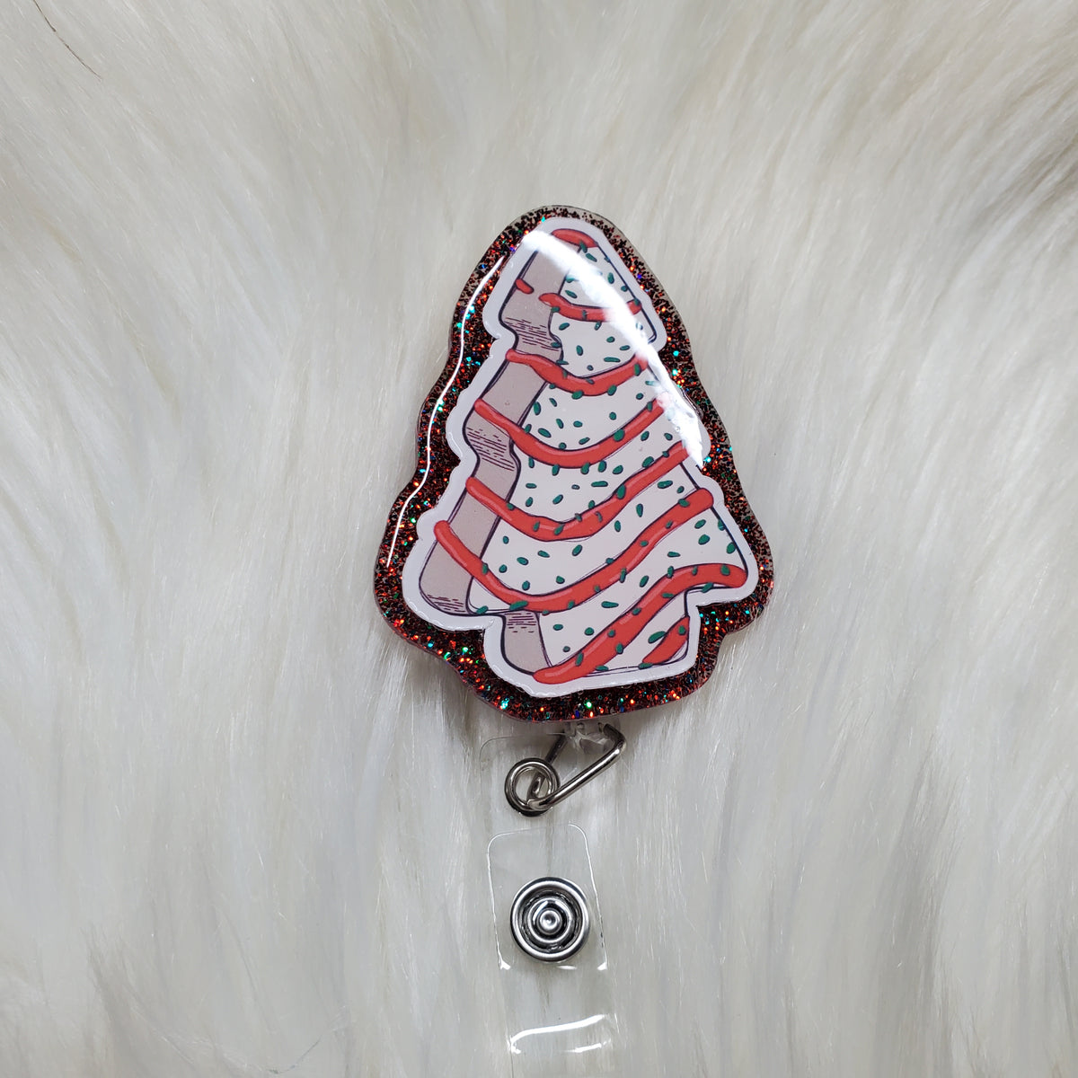 Christmas Tree Little Debbie Badge Reel