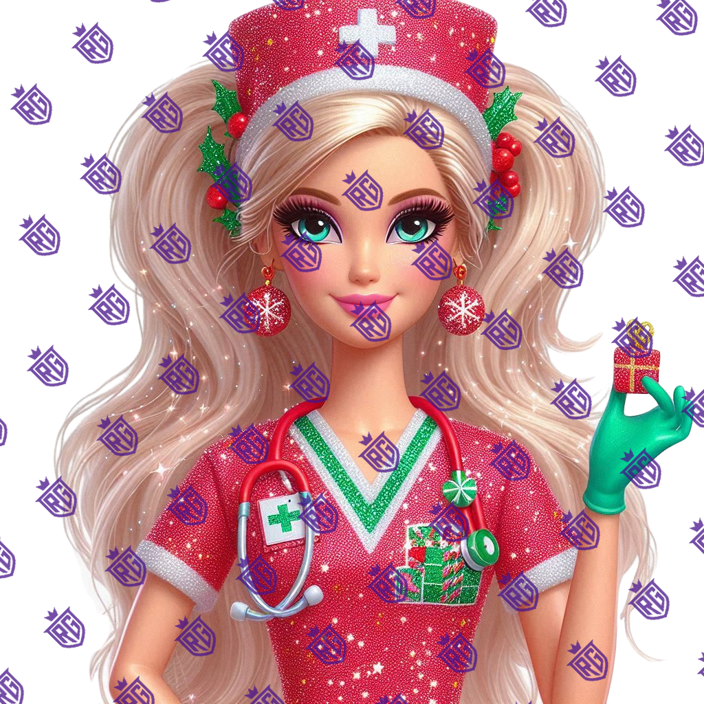 Christmas barbie Acrylic Blank With Decal