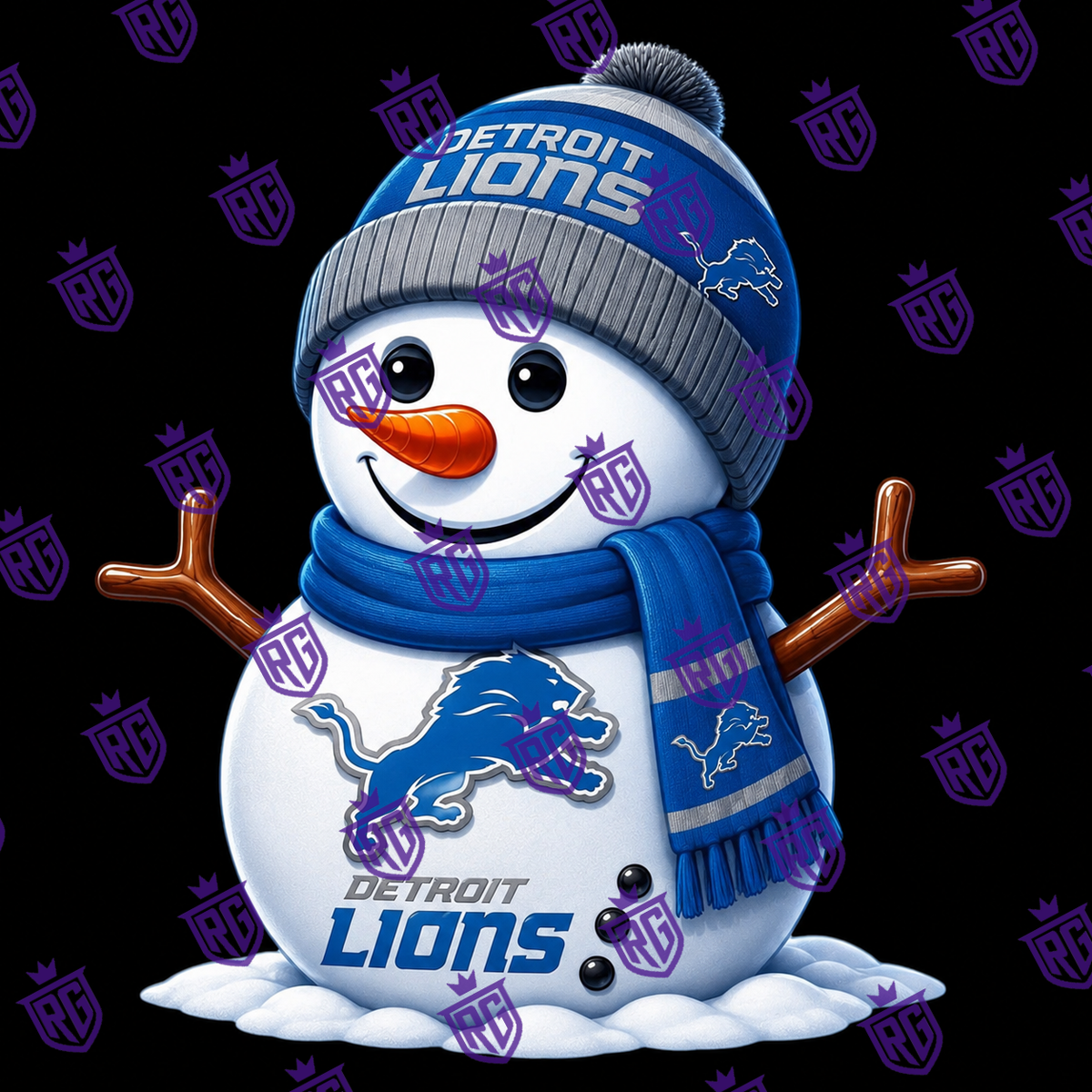 Snowman Lions Acrylic Blank With Decal