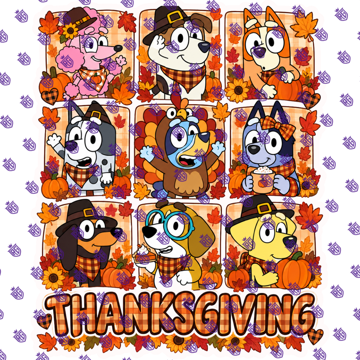 Thanksgiving Bluey Acrylic Blank