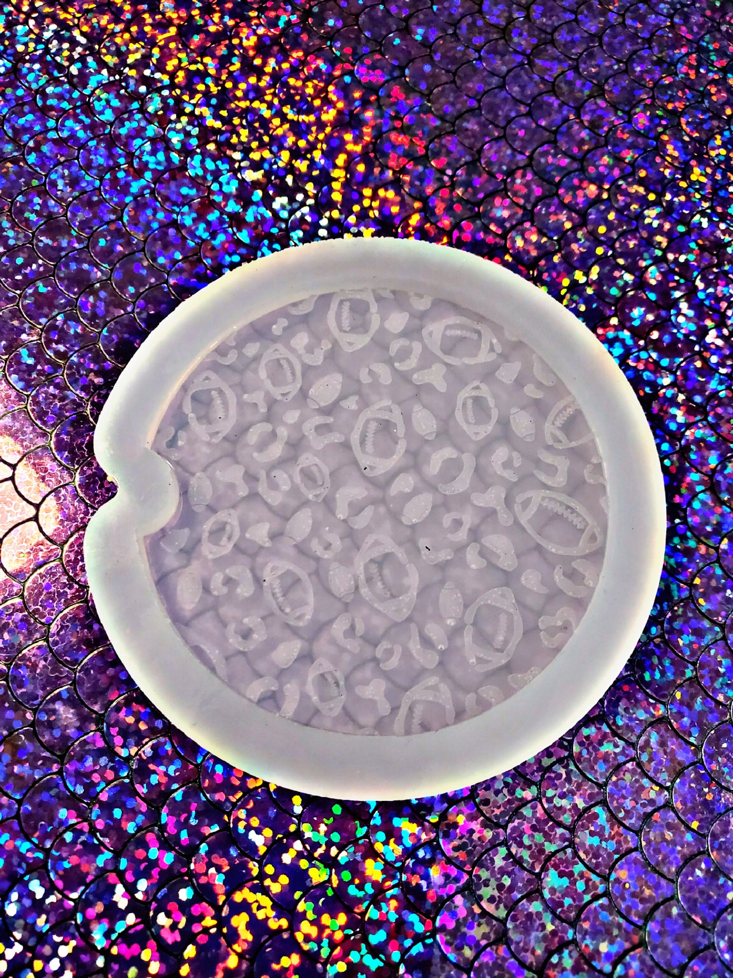 Football Leopard Print 2.5" Car Coaster Mold {Clear so can be used with UV Resin}