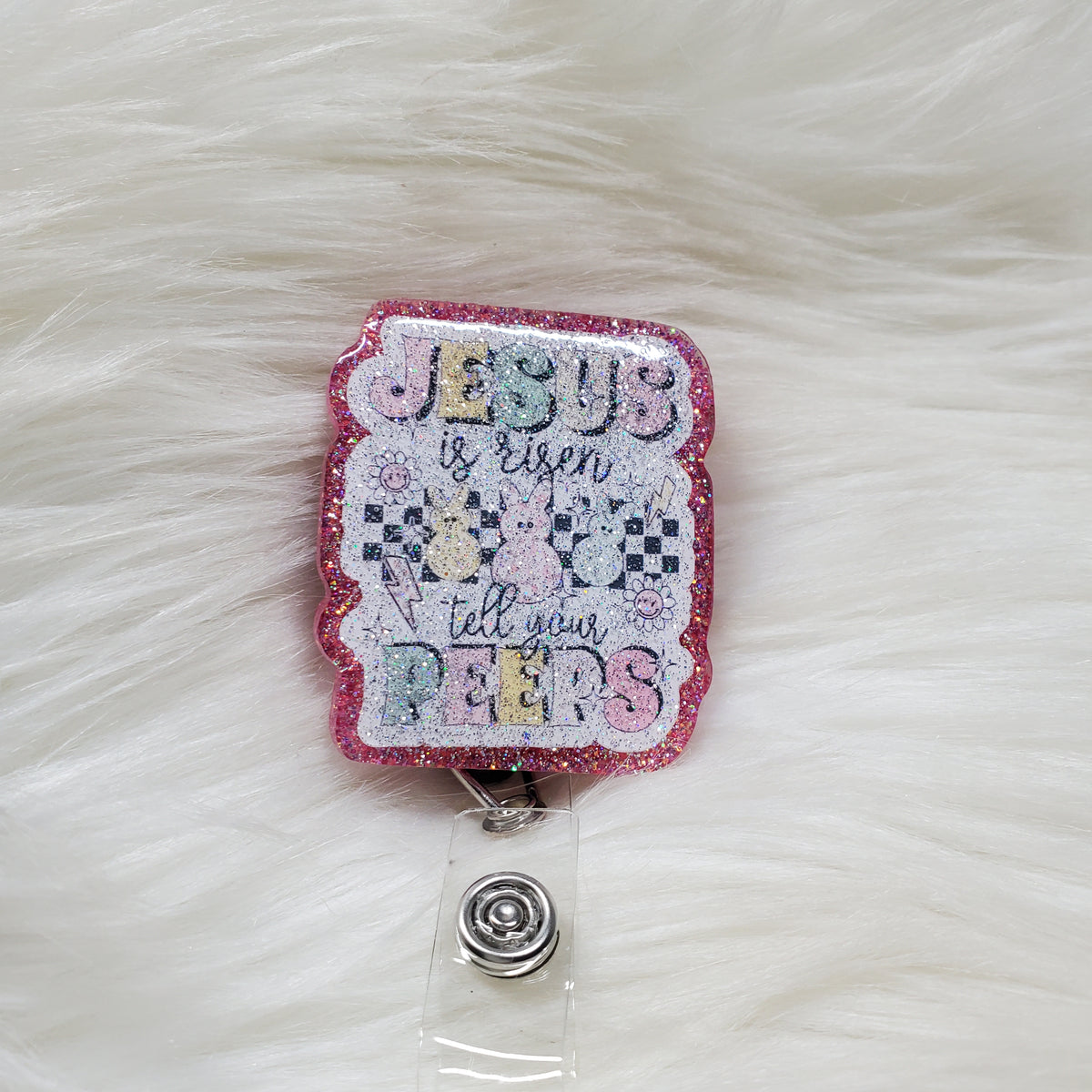 Jesus Is Risin Tell Your Peeps Badge Reel