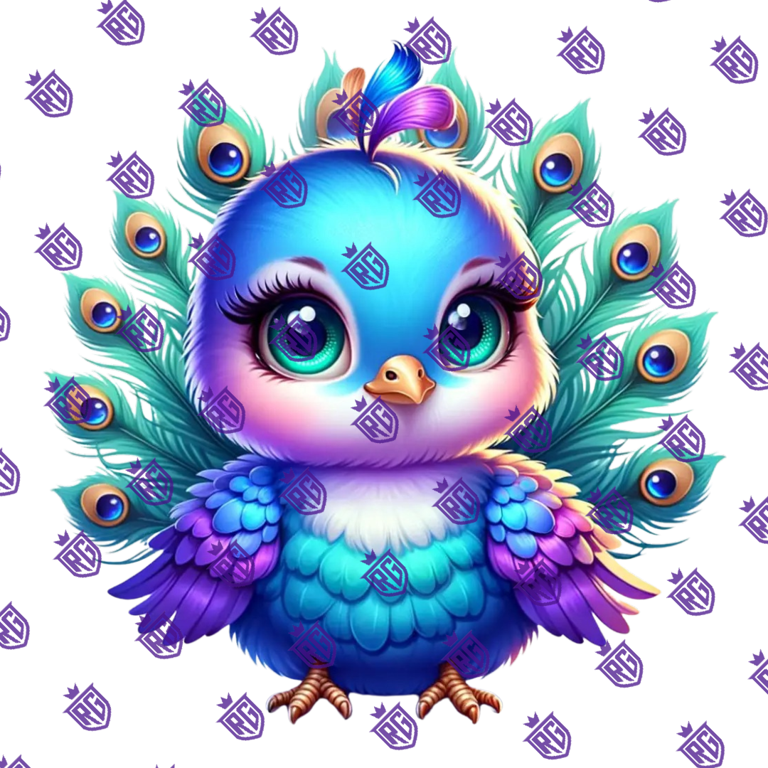 Peacock Acrylic Blank With Decals