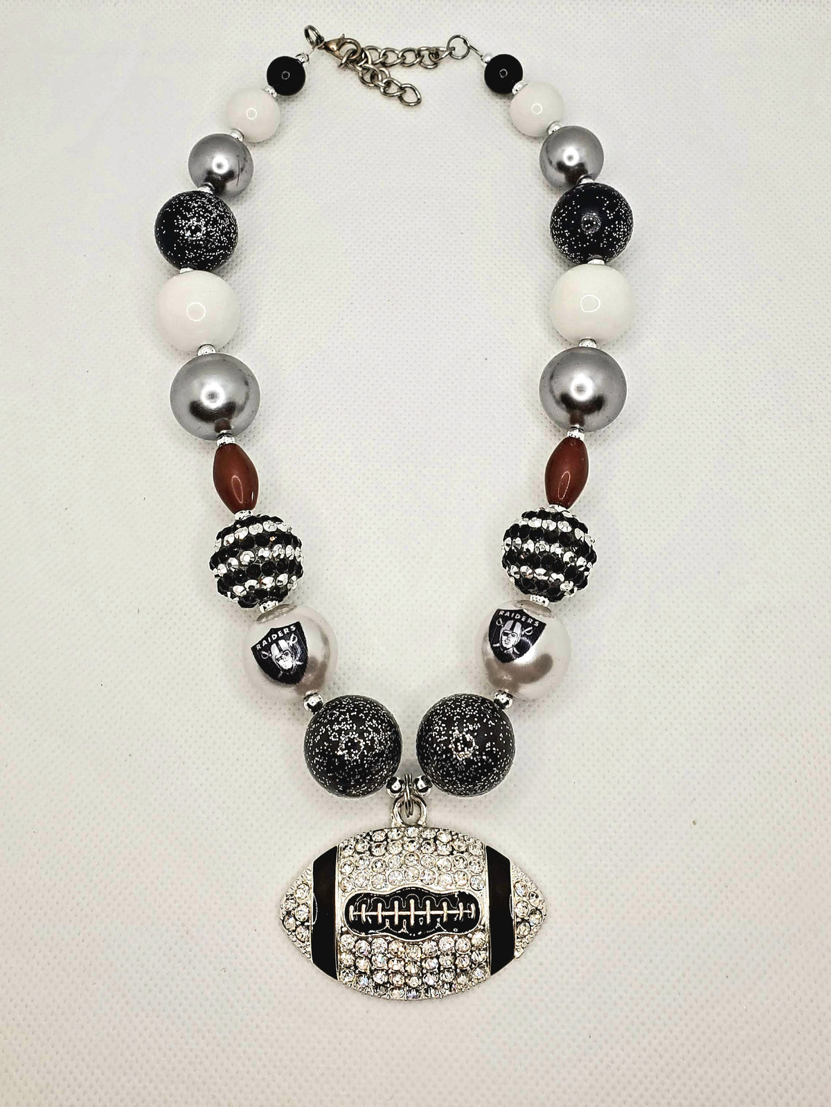 Rhinestone Football Las Vegasle chunky bead necklace