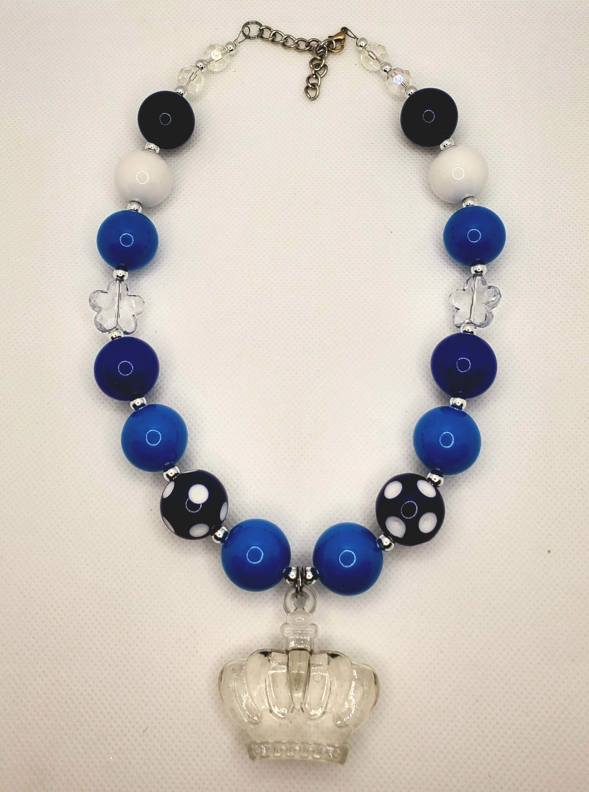 Crown Blue chunky bead necklace