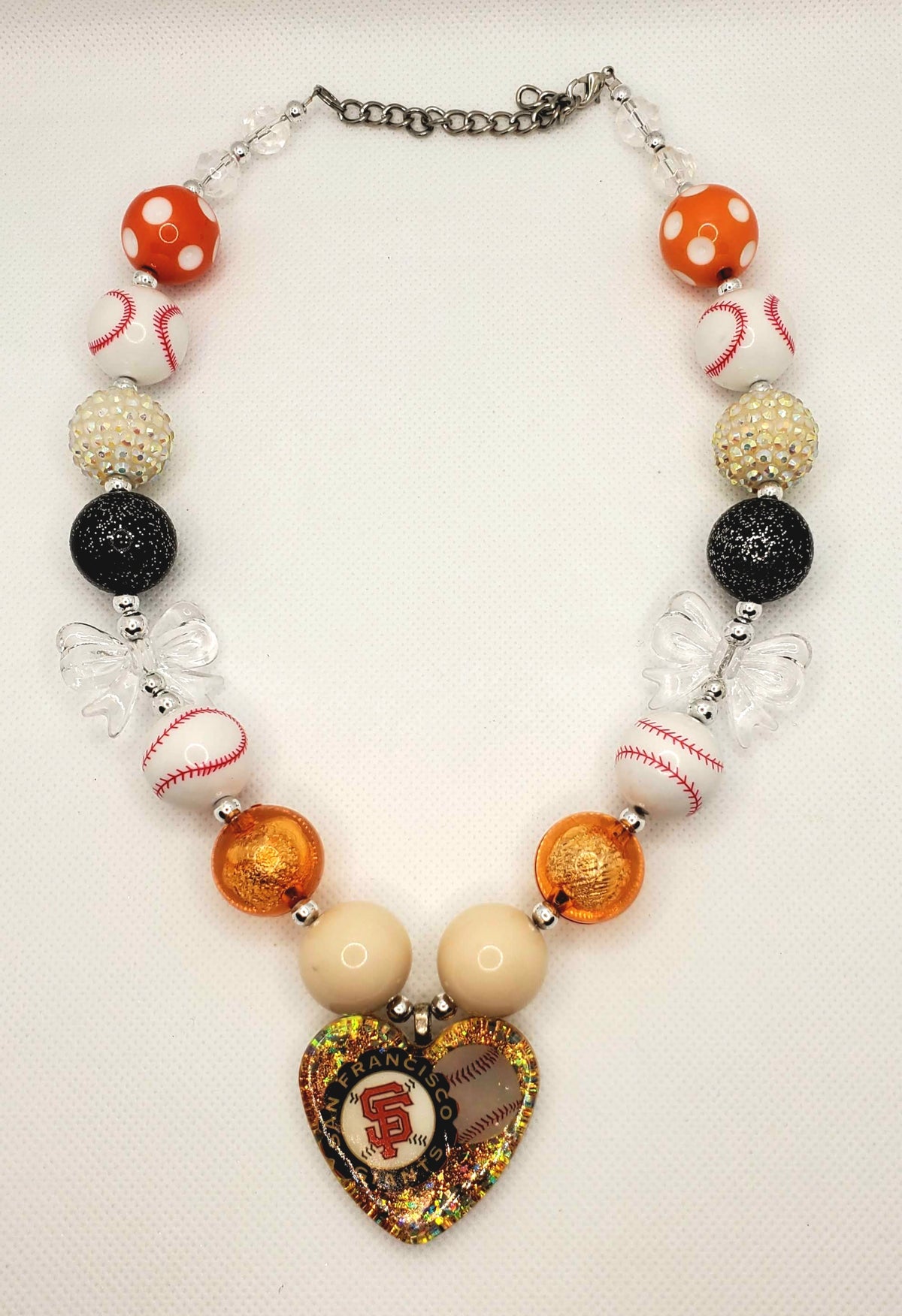 Baseball SF chunky bead necklace