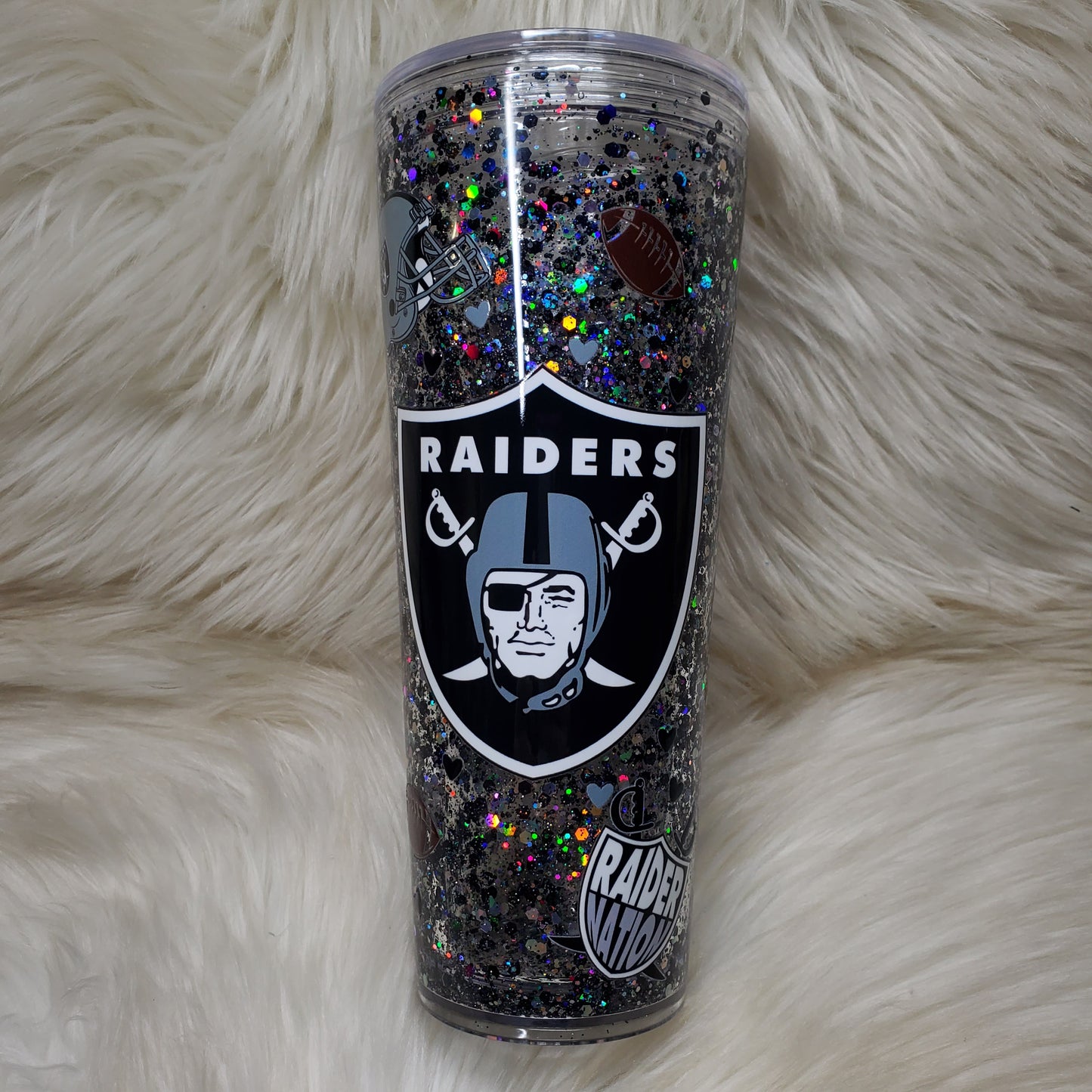 Raiders 24oz Snowglobe tumbler