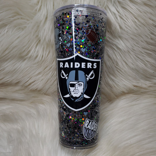 Raiders 24oz Snowglobe tumbler