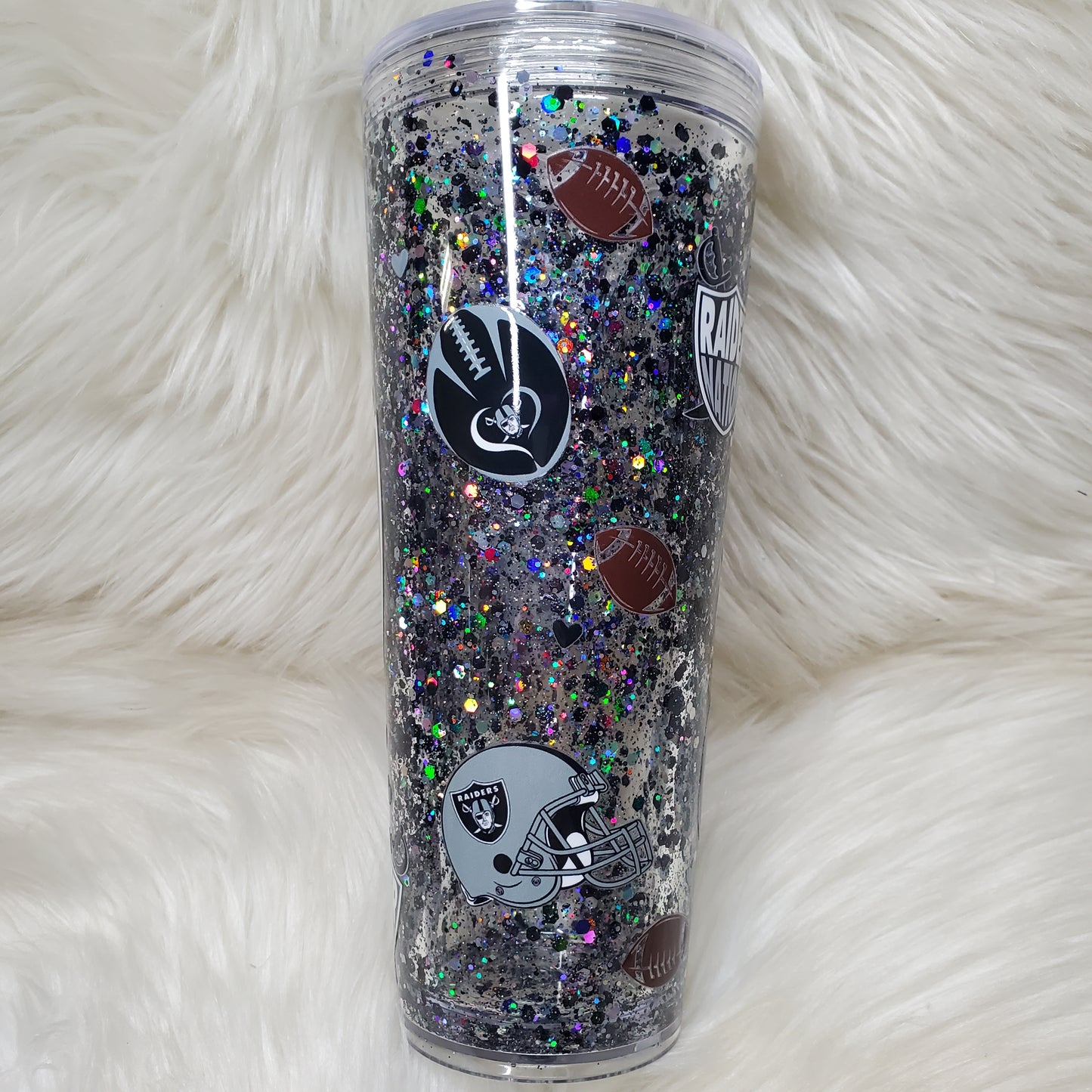 Raiders 24oz Snowglobe tumbler