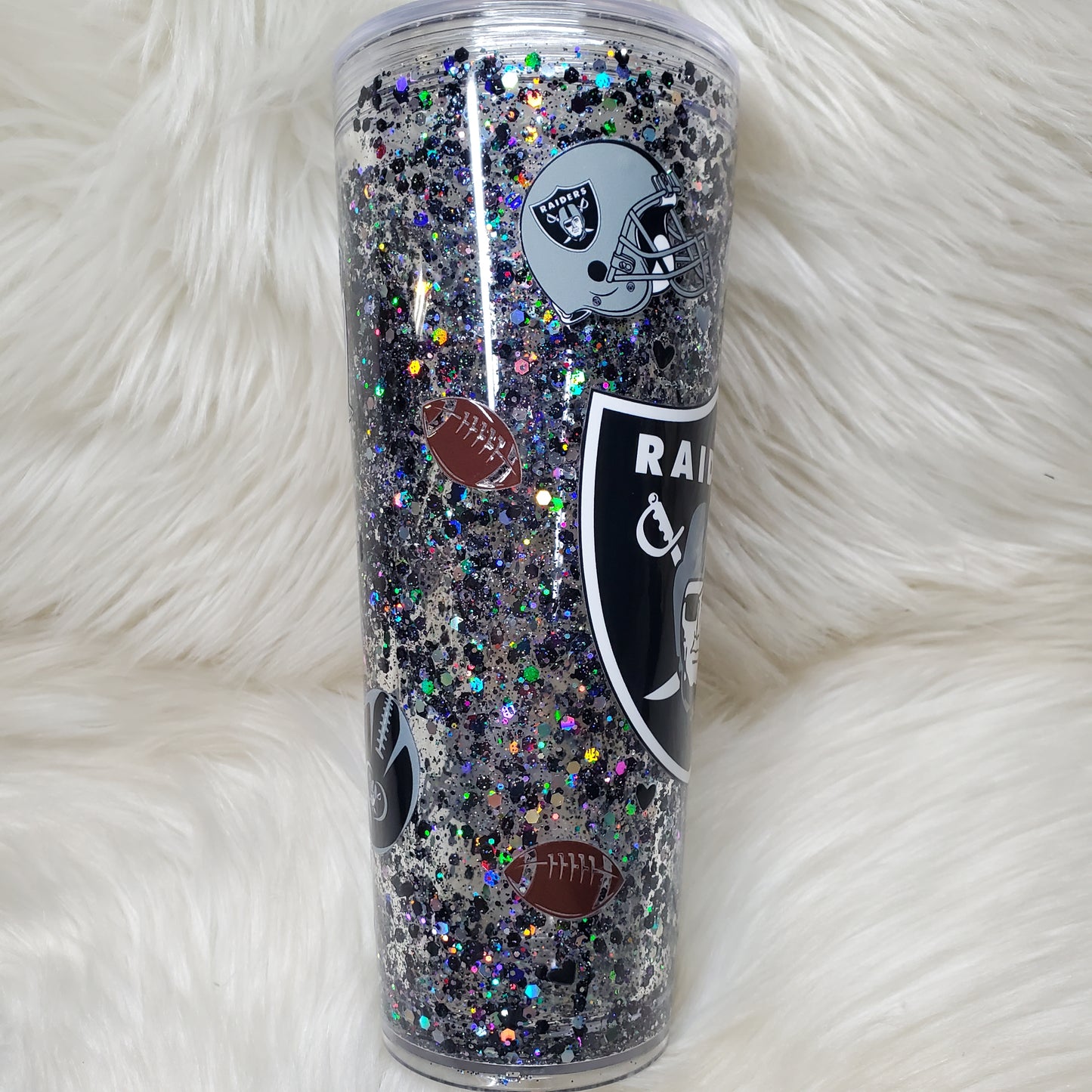 Raiders 24oz Snowglobe tumbler