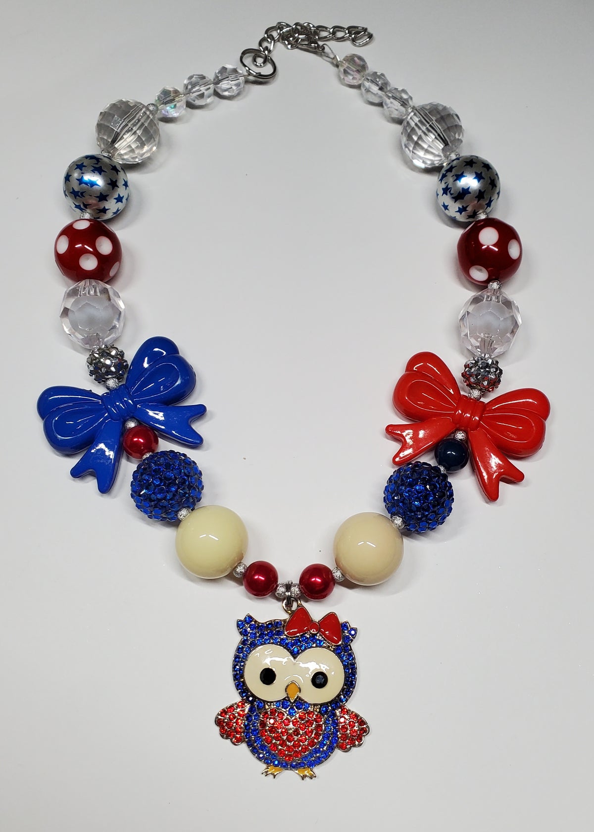 Owl chunky bead necklace