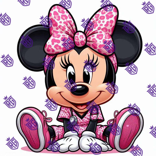 Minnie Mouse Leopard Print Scrubs Acrylic Blank